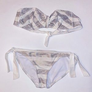 MOSSIMO white gold strapless tie bikini